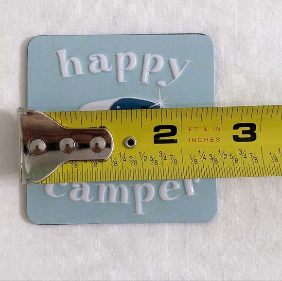 Happy Camper Embossed Metal Magnet, NEW - Picture 4 of 5